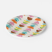 Retro bunter Nest-Pappteller Pappteller (Schrägansicht)