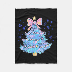Retro Bunter Weihnachtsbaum Coquette Bogen Männer  Fleecedecke