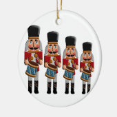Retro bunter Weihnachtsnussknacker Keramikornament (Links)