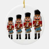 Retro bunter Weihnachtsnussknacker Keramikornament (Hinten)