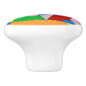 Retro buntes abstraktes keramikknauf (Seitenansicht)