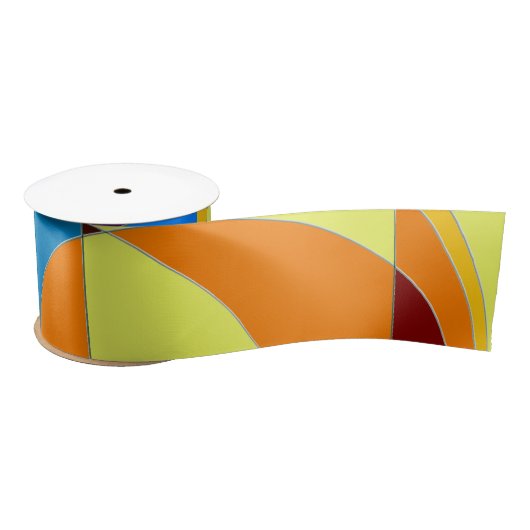 Retro buntes abstraktes satinband (Spule)