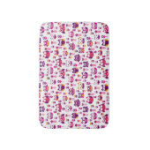 Retro buntes Eulenvogelmuster Badematte (Vorderseite Vertikal)