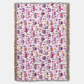 Retro buntes Eulenvogelmuster Decke (Vorderseite Vertikal)