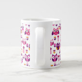 Retro buntes Eulenvogelmuster Jumbo-Tasse (Rückseite)