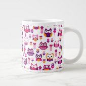 Retro buntes Eulenvogelmuster Jumbo-Tasse (Rechts)