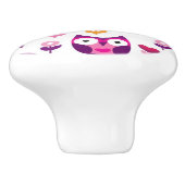 Retro buntes Eulenvogelmuster Keramikknauf (Seitenansicht)