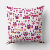 Retro buntes Eulenvogelmuster Kissen (Rückseite)