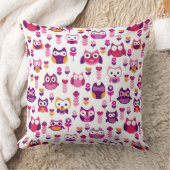 Retro buntes Eulenvogelmuster Kissen (Decke)