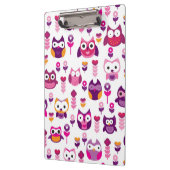 Retro buntes Eulenvogelmuster Klemmbrett (Links)