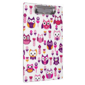 Retro buntes Eulenvogelmuster Klemmbrett (Rechts)