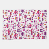 Retro buntes Eulenvogelmuster Küchentuch (Horizontal)