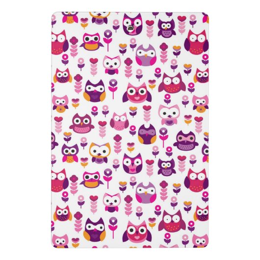 Retro buntes Eulenvogelmuster Mini Klemmbrett (Rückseite)