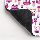 Retro buntes Eulenvogelmuster Mousepad (Ecke)