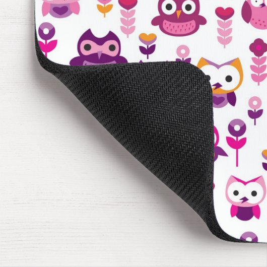 Retro buntes Eulenvogelmuster Mousepad (Ecke)