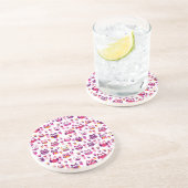 Retro buntes Eulenvogelmuster Sandstein Untersetzer (Seite)