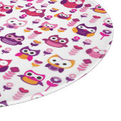 Retro buntes Eulenvogelmuster Schneidebrett (Ecke)