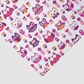 Retro buntes Eulenvogelmuster Seidenpapier (Ausschnitt)