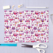 Retro buntes Eulenvogelmuster Seidenpapier (Handwerk)