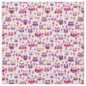 Retro buntes Eulenvogelmuster Stoff (Muster)