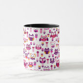 Retro buntes Eulenvogelmuster Tasse (Zentrum)