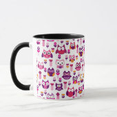 Retro buntes Eulenvogelmuster Tasse (Links)