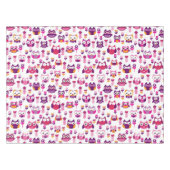 Retro buntes Eulenvogelmuster Tischdecke (Vorderseite (Horizontal))