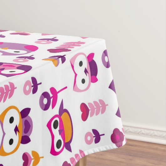 Retro buntes Eulenvogelmuster Tischdecke (Beispiel)