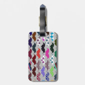 Retro buntes Schnurrbart-Muster Gepäckanhänger (Rückseite vertikal)