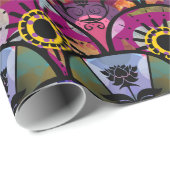 Retro buntes schönes Boho Bohemisch Geschenkpapier (Rolleneckpunkt)