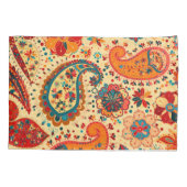 Retro buntes schönes Boho Bohemisches Paisley Kissenbezug (Rückseite)
