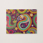 Retro buntes schönes Boho Bohemisches Paisley Puzzle (Horizontal)
