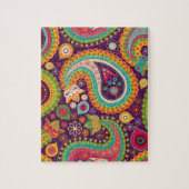 Retro buntes schönes Boho Bohemisches Paisley Puzzle (Vertikal)