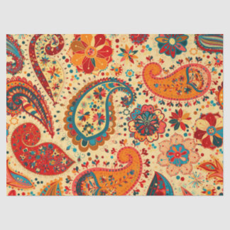 Retro buntes schönes Boho Bohemisches Paisley Seidenpapier