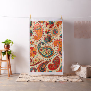 Retro buntes schönes Boho Bohemisches Paisley Stoff