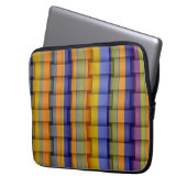 Retro buntes Streifenkunst-Grafikdesign Laptopschutzhülle (Vorderseite Links)