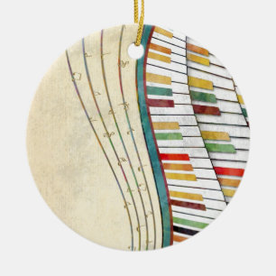 Retro-Buntes-Wellen-Piano Keramikornament