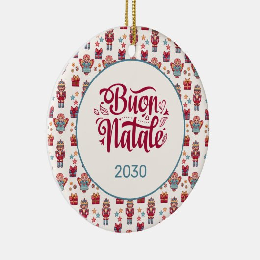 Retro Buon Natale Keramik Ornament (Rechts)