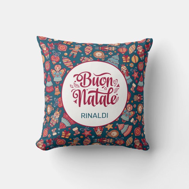 Retro Buon Natale Kissen (Vorderseite)