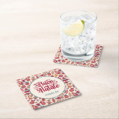 Retro Buon Natale Personalisiert Rechteckiger Pappuntersetzer (Vor Ort)