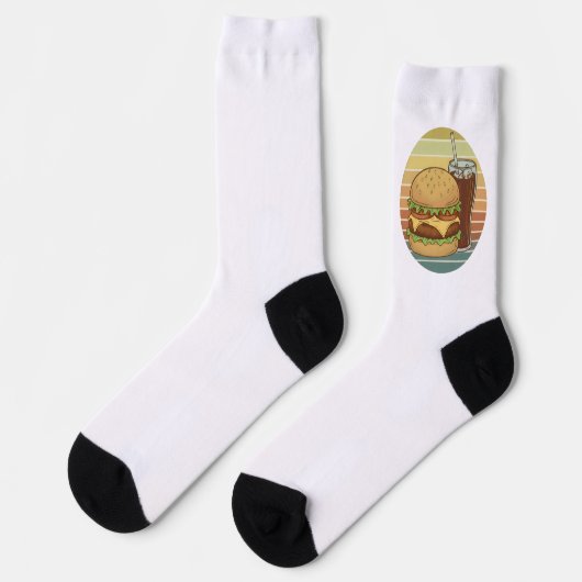Retro burger and cola. socken (Linkes Detail)