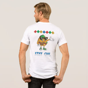 Retro-Burger-Cartoon: Bleib Cool Tri-Blend Shirt