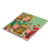 Retro Burger-Comicen Fliese (Seite)