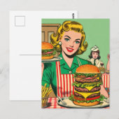 Retro Burger-Comicen Postkarte (Vorne/Hinten)