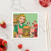 Retro Burger-Comicen Serviette (Beispiel)