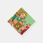Retro Burger-Comicen Serviette (Ecke)