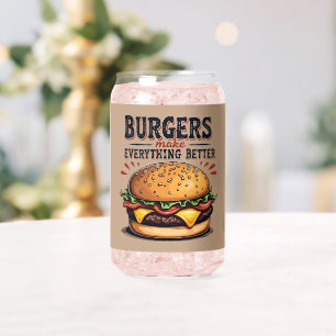 Retro-Burger-Liebhaber Vintage-Typografie Food-Art Dosenglas