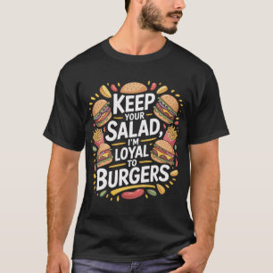 Retro-Burger-Liebhaber-Zitat T-Shirt-Design für Fo T-Shirt