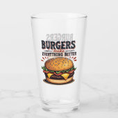 Retro Burger Lover Vintage Typografie Glas (Rückseite)