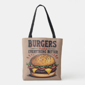 Retro Burger Lover Vintage Typografie Tasche (Rückseite)